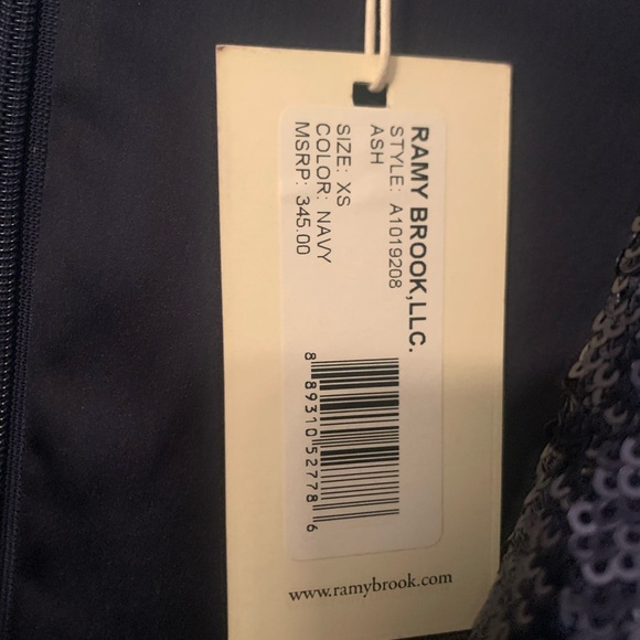 NWT RAMY BROOK Ash Sequined Cowl Top XS COLOUR NAVY - Picture 3 of 3